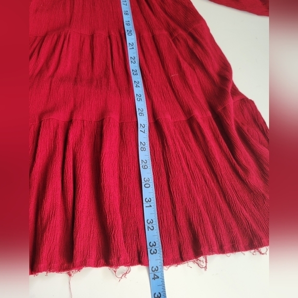 GiGio USA Boho Peasant Balloon Sleeve in Red Size Small - Picture 5 of 12